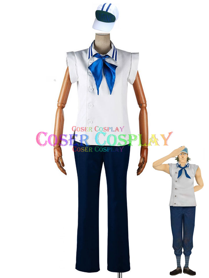 0703 ONE PIECE Marine New Marineford Cosplay Costume